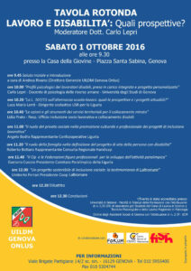 Locandina Convegno disabilita e lavoro