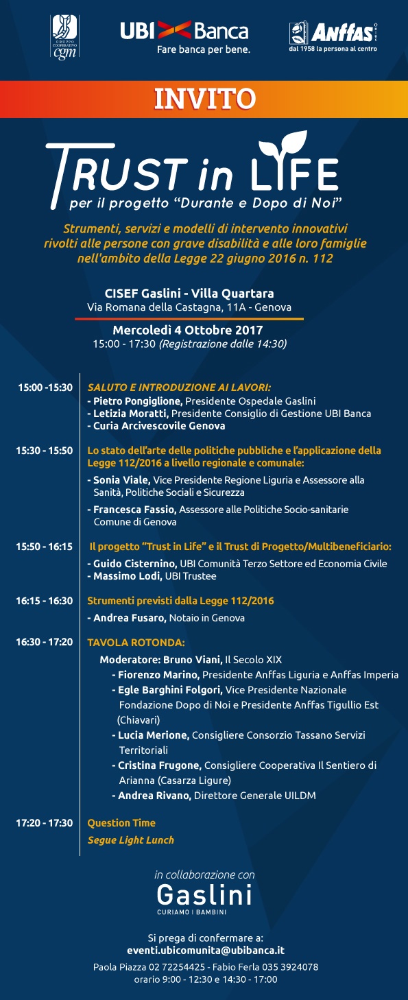 Invito TrustinLife Genova
